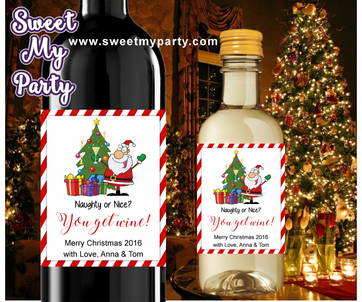 Christmas wine Labels,Mini Wine Labels,Christmas Mini Wine Labels,(004ch)